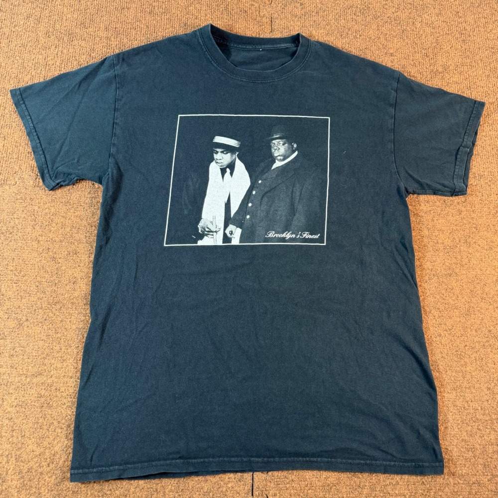 Jay-Z Biggie Smalls Brooklyn's Finest Rap Hip Hop Graphic T-Shirt Black XL